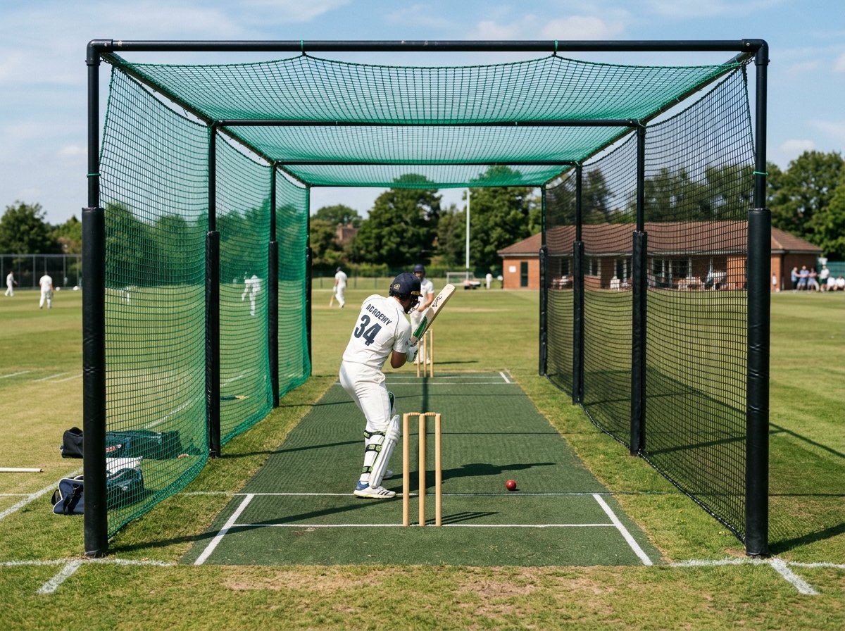 Cricket practice net installation in sports academy Rajahmundry