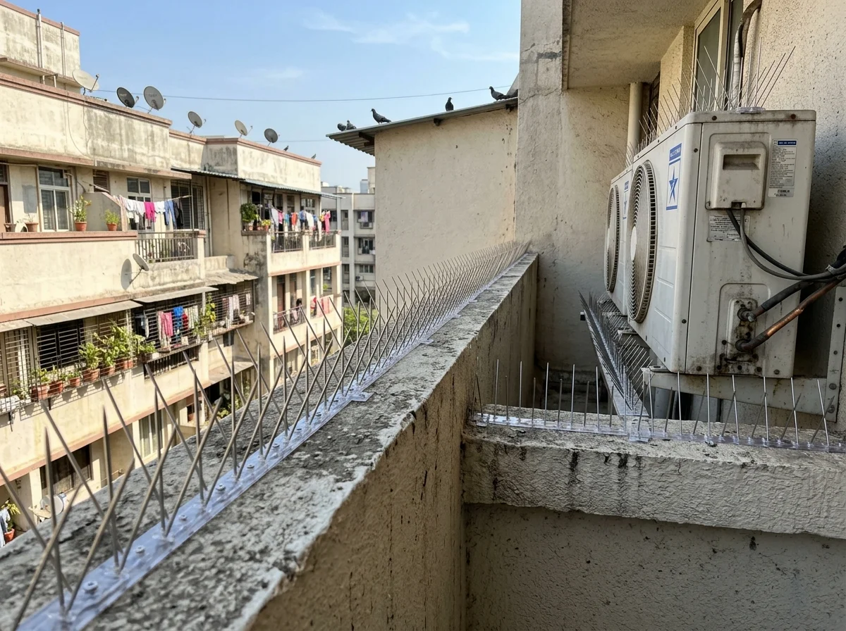Stainless Steel Bird Spikes installation