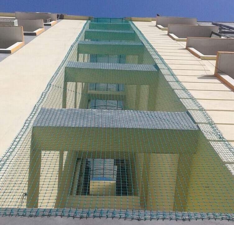 Apartment duct shaft safety netting in Kakinada complex
